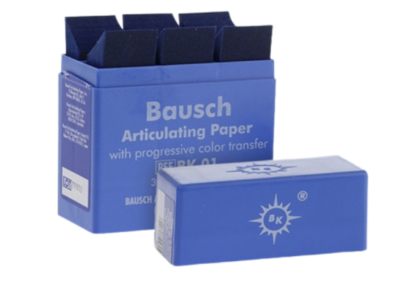 Артикуляционная бумага Bausch BK 01 - прямая, синяя (200мкм, 300шт), Bausch / Германия