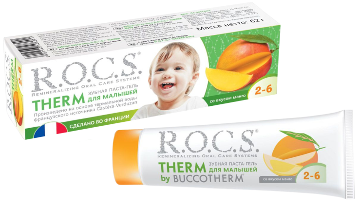 РОКС / ROCS THERM (манго) - зубная паста-гель для детей (56г), ROCS / Россия