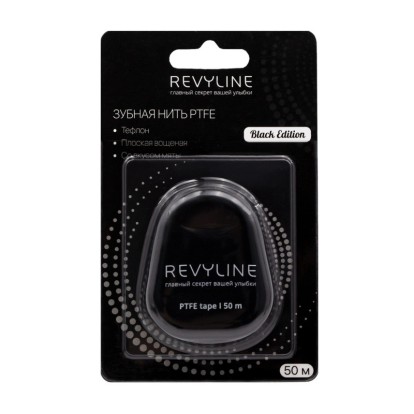 Зубная нить Revyline PTFE  BLACK Edition тефлон /мятная 50 м