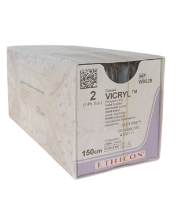Викрил Vicryl  - шовный материал № 2, 150 см. /код W9028/ Ethicon