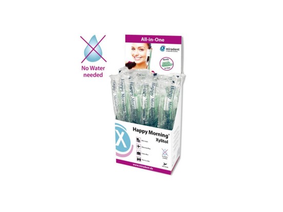 Moming Xylitol - зубная щетка одноразовая с нанесенной зубной пастой с ксилитом (1шт), Miradent / Германия