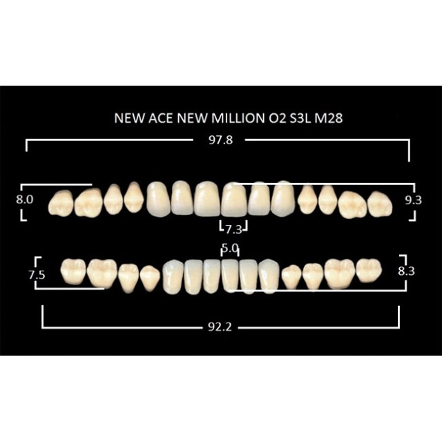 Зубы планка 28 шт MILLION NEW ACE O2/A2