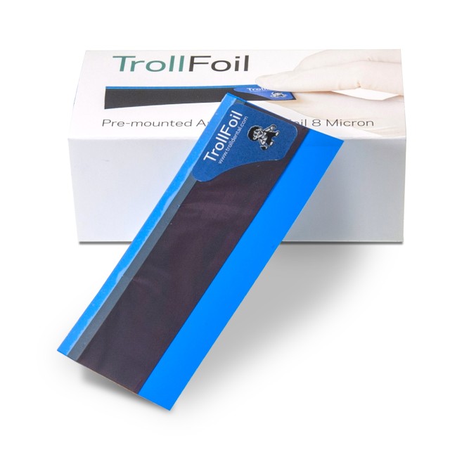 Артикуляционная фольга Troll Foil - прямая, синяя (8мкм), Troll Dental / Швеция