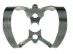 Кламп коффердам №6 "бабочка" с двумя дугами для резцов и клыков верхней челюсти, левый, Dentech / Япония